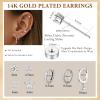 image:imageTurandoss Gold Hoop Earrings for Women 14K Gold Plated Hypoallergenic CZ Earrings Hoop amp Stud Earrings for Women Cartilage Earring Stacks for Multiple PiercingsSilver Hoop  Stud Earring