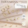 image:imageTurandoss Gold Hoop Earrings for Women 14K Gold Plated Hypoallergenic CZ Earrings Hoop amp Stud Earrings for Women Cartilage Earring Stacks for Multiple PiercingsGold Butterfly Hoop Earring