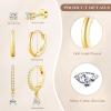 image:imageTurandoss Gold Hoop Earrings for Women Trendy  14K Gold Plated Hypoallergenic CZ Stud Earrings Dainty Dangle Huggie Cubic Zirconia Earring Stacks for Women Hoops Earring Set for Multiple Piercing14K Gold Plated