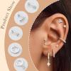 image:imageTurandoss Gold Hoop Earrings for Women Trendy  Dainty 14K Gold Plated Hypoallergenic Dangle Huggie CZ Earring Stacks Personalized Cartilage Hoop Earring Sets for Multiple Piercing Earrings for WomenSilver Plated