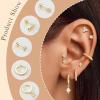 image:imageTurandoss Gold Hoop Earrings for Women Trendy  Dainty 14K Gold Plated Hypoallergenic Dangle Huggie CZ Earring Stacks Personalized Cartilage Hoop Earring Sets for Multiple Piercing Earrings for Women14K Gold Plated