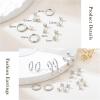 image:imageTurandoss Gold Hoop Earrings for Women Trendy  Dainty 14K Gold Plated Hypoallergenic Dangle Huggie CZ Earring Stacks Personalized Cartilage Hoop Earring Sets for Multiple Piercing Earrings for WomenSilver Plated