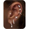 image:imageTurandoss Gold Hoop Earrings for Women 14K Gold Plated Hypoallergenic CZ Earrings Hoop amp Stud Earrings for Women Cartilage Earring Stacks for Multiple PiercingsSilver Hoop  Stud Earring