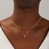 image:imageTurandoss Layered Gold Initial Necklaces for Women 18K Gold Plated Letter AZ Initial Pendant Necklaces Personalized 26 Alphabet Monogram Gold Initial Necklaces for Women Jewelry Gifts