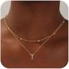 image:imageTurandoss Layered Gold Initial Necklaces for Women 18K Gold Plated Letter AZ Initial Pendant Necklaces Personalized 26 Alphabet Monogram Gold Initial Necklaces for Women Jewelry Gifts
