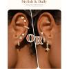 image:imageTurandoss 14 Pairs Hypoallergenic Flat Back Earrings for Women 14K Gold Plated Stud amp Hoop Earrings Dainty Cartilage Earring Stack Set for Multiple Piercing Jewelry14K Gold Plated