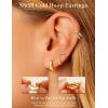 image:imageTurandoss 7 Pairs Gold Hoop Earrings for Women 14K Gold Plated Hypoallergenic Small Huggie Hoops Earrings CZ Stud Earrings Stack Cartilage Piercing Jewelry for Multiple Piercingsgold