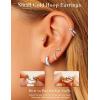 image:imageTurandoss 7 Pairs Gold Hoop Earrings for Women 14K Gold Plated Hypoallergenic Small Huggie Hoops Earrings CZ Stud Earrings Stack Cartilage Piercing Jewelry for Multiple Piercingssliver