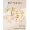 image:imageTurandoss 7 Pairs Gold Hoop Earrings for Women 14K Gold Plated Hypoallergenic Small Huggie Hoops Earrings CZ Stud Earrings Stack Cartilage Piercing Jewelry for Multiple Piercingsgold