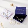 image:imageTurandoss Gold Hoop Earrings for Women Hypoallergenic 14K Gold Plated Stud Hoop Earrings Flat Back Cartilage Cubic Zirconia Earring Stacks for Multiple Piercing Earrings for Women14K Gold Plated