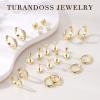 image:imageTurandoss Gold Hoop Earrings for Women Hypoallergenic 14K Gold Plated Stud Hoop Earrings Flat Back Cartilage Cubic Zirconia Earring Stacks for Multiple Piercing Earrings for Women14K Gold Plated