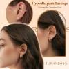 image:imageTurandoss Gold Hoop Earrings for Women Trendy  Dainty 14K Gold Plated Hypoallergenic Huggie Hoop Stud Flat Back Earrings Set for Multiple Piercing Earrings for Women14K Gold Plated