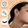 image:imageTurandoss Gold Hoop Earrings for Women Trendy  Dainty 14K Gold Plated Hypoallergenic Huggie Hoop Stud Flat Back Earrings Set for Multiple Piercing Earrings for WomenSilver Plated