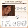 image:imageTurandoss Gold Stud Hoop Earrings for Women Hypoallergenic 14K Gold Plated Small Huggie Hoop Earrings Flat Back Cartilage Earring Stacks Set for Multiple Piercing Gold Earrings for WomenSilver Plated