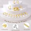 image:imageTurandoss Gold Stud Hoop Earrings for Women Hypoallergenic 14K Gold Plated Small Huggie Hoop Earrings Flat Back Cartilage Earring Stacks Set for Multiple Piercing Gold Earrings for Women14K Gold Plated