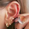 image:imageTurandoss Huggie Hoop Earrings Sets for Women 14K Gold Plated Small Stud Earring Hypoallergenic Cartilage Huggie Hoop Stud Flat Back Gold Earrings Stacks for Multiple Piercings Jewelry Gifts14K Gold Plated
