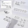 image:imageTurandoss Huggie Hoop Earrings Sets for Women 14K Gold Plated Small Stud Earring Hypoallergenic Cartilage Huggie Hoop Stud Flat Back Gold Earrings Stacks for Multiple Piercings Jewelry GiftsSilver Plated