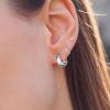 image:imageTurandoss Huggie Hoop Earrings Sets for Women 14K Gold Plated Small Stud Earring Hypoallergenic Cartilage Huggie Hoop Stud Flat Back Gold Earrings Stacks for Multiple Piercings Jewelry GiftsSilver Plated