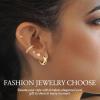 image:imageTurandoss Huggie Hoop Earrings Sets for Women 14K Gold Plated Small Stud Earring Hypoallergenic Cartilage Huggie Hoop Stud Flat Back Gold Earrings Stacks for Multiple Piercings Jewelry Gifts14K Gold Plated