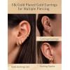 image:imageTurandoss 6 Pairs Gold Earrings for Women 14K Gold Plated Hypoallergenic Hoop Cartilage Earrings Chain Earrings Dainty Stud amp Hoop Earrings Set for Multiple Piercings14K Gold Plated
