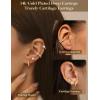 image:imageTurandoss Gold Hoop Earrings for Women  Dainty Hypoallergenic 14K Gold Plated Cartilage Earrings Stack Small Hoop Stud Earrings Set for Multiple Piercing CZ Gold Earrings for Women Trendy14K Gold Plated