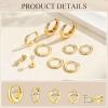 image:imageTurandoss Gold Hoop Earrings for Women Hypoallergenic 14K Gold Huggie Stud Earrings Cartilage Earrings for Multiple Piercing Hoop Earrings for Women14K Gold Plated