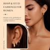image:imageTurandoss Gold Hoop Earrings for Women Hypoallergenic 14K Gold Huggie Stud Earrings Cartilage Earrings for Multiple Piercing Hoop Earrings for Women14K Gold Plated