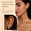 image:imageTurandoss Gold Hoop Earrings for Women Hypoallergenic 14K Gold Huggie Stud Earrings Cartilage Earrings for Multiple Piercing Hoop Earrings for WomenSilver Plated