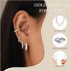 image:imageTurandoss Gold Hoop Earrings for Women Hypoallergenic 14K Gold Huggie Stud Earrings Cartilage Earrings for Multiple Piercing Hoop Earrings for WomenSilver Plated