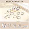 image:imageTurandoss Gold Hoop Earrings for Women Hypoallergenic 14K Gold Huggie Stud Earrings Cartilage Earrings for Multiple Piercing Hoop Earrings for WomenSilver Plated