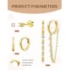 image:imageTurandoss Gold Hoop Earrings for Women Small Hoop Chain Dangle CZ Stud Earrings Minimalist Gold Earrings for Multiple Piercings Lightweight Everyday Jewelry for Women14K Gold Plated