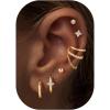 image:imageTurandoss 6 Pairs Gold Earrings for Women 14K Gold Plated Hypoallergenic Hoop Cartilage Earrings Chain Earrings Dainty Stud amp Hoop Earrings Set for Multiple Piercings14K Gold Plated