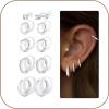 image:imageTurandoss Gold Hoop Earrings for Women Hypoallergenic 14K Gold Huggie Stud Earrings Cartilage Earrings for Multiple Piercing Hoop Earrings for WomenSilver Plated