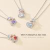image:imageTurandoss Graduation Gifts for Her 2026 S925 Sterling Silver Heart Birthstone Graduation Cap Necklaces Class of 2026 High School College Graduation Gifts for Her03MarAquamarine