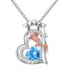 image:imageTurandoss Graduation Gifts for Her 2026 S925 Sterling Silver Heart Birthstone Graduation Cap Necklaces Class of 2026 High School College Graduation Gifts for Her03MarAquamarine