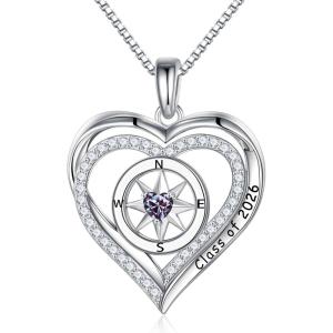 image:imageTurandoss Compass Graduation Gifts for Women Her 2026 S925 Sterling Silver Birthstone Necklace Engraved Class of 2026 Inspirational Graduation Necklaces High School College Gifts for Women Her06Jun Alexandrite