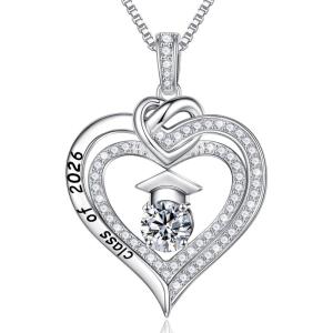 image:imageTurandoss Graduation Gifts for Her 2026 S925 Sterling Silver Birthstone Necklace Engraved Class of 2026 Inspirational Necklaces High School College Graduation Gifts for Women04AprWhite Topaz