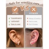 image:imageTurandoss 8 Pairs Hypoallergenic Earrings Jackets for Women 14K Gold Plated Flat Back Earrings Dainty Stud Hoop Cartilage Earrings Multiple Piercing Earring Stacks Earrings for Women Jewelry GiftsSilver