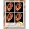 image:imageTurandoss 8 Pairs Hypoallergenic Earrings Jackets for Women 14K Gold Plated Flat Back Earrings Dainty Stud Hoop Cartilage Earrings Multiple Piercing Earring Stacks Earrings for Women Jewelry Gifts14K Gold Plated