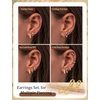 image:imageTurandoss Gold Earrings for Women 14K Gold Plated Chunky Hoop Earrings Hypoallergenic Cartilage Huggie Hoops Earrings Stacks for Multiple Piercings Earrings for Women Jewelry14K Gold Plated