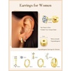 image:imageTurandoss Gold Earrings for Women 14K Gold Plated Chunky Hoop Earrings Hypoallergenic Cartilage Huggie Hoops Earrings Stacks for Multiple Piercings Earrings for Women Jewelry14K Gold Plated