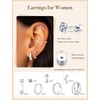image:imageTurandoss Gold Earrings for Women 14K Gold Plated Chunky Hoop Earrings Hypoallergenic Cartilage Huggie Hoops Earrings Stacks for Multiple Piercings Earrings for Women JewelrySilver Plated