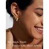 image:imageTurandoss Gold Earrings for Women 14K Gold Plated Chunky Hoop Earrings Hypoallergenic Cartilage Huggie Hoops Earrings Stacks for Multiple Piercings Earrings for Women Jewelry14K Gold Plated