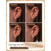 image:imageTurandoss Gold Earrings for Women 14K Gold Plated Chunky Hoop Earrings Hypoallergenic Cartilage Huggie Hoops Earrings Stacks for Multiple Piercings Earrings for Women JewelrySilver Plated