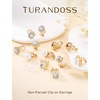 image:imageTurandoss 6 Pairs Gold Clip On Earrings for Women Trendy 14K Gold Plated Hypoallergenic Non Pierced Earrings Set for Women Stud Clip Earrings Pearl Knot Cubic Zirconia Ear Clips Jewelry Gifts14K Gold Plated