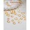 image:imageTurandoss 9 Pair Gold Hoop Earrings for Women 14K Gold Plated Hypoallergenic Huggie Earrings for Women Dainty Cartilage Earrings Lightweight Chunky Hoop Earrings for Multiple Piercings Jewelry Gifts14K Gold Plated